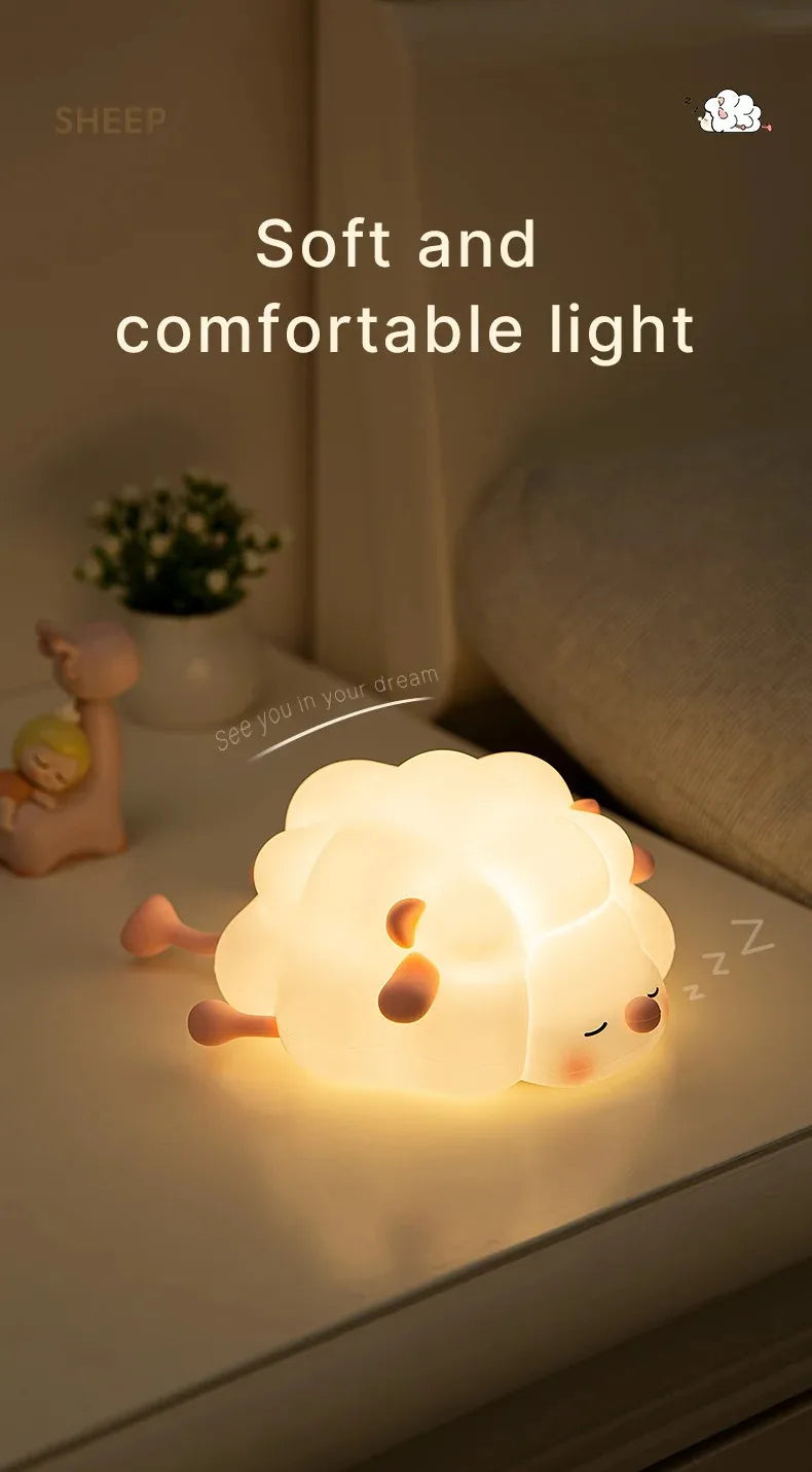 Sheep LED Night Light β USB Silicone Lamp with Phone Holder π