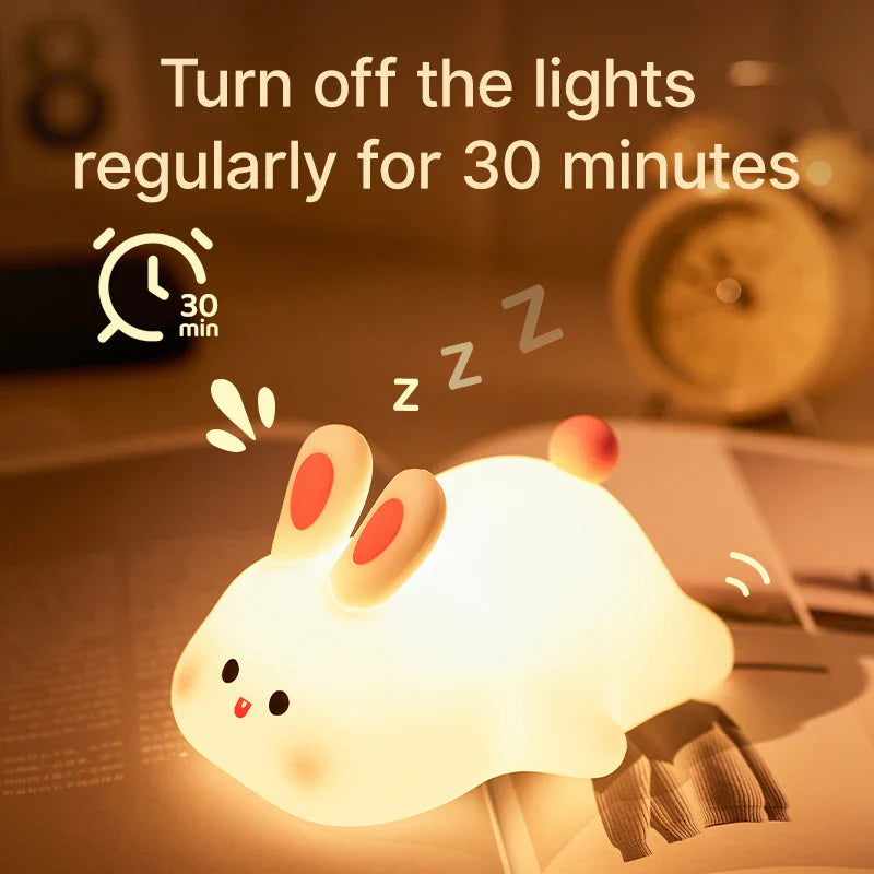 Soft Silicone Rabbit Night Lamp β Cute Cartoon Touch Light for Kids & Nursery Gift