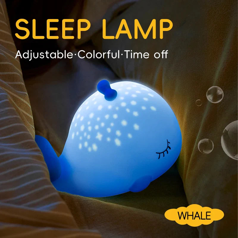 Starry Whale LED Night Light β Soft Glow USB Touch Lamp π