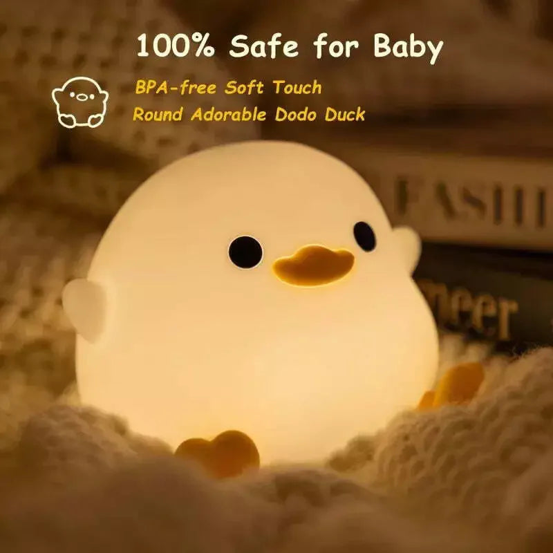 Soft Squishy Duck LED Night Lamp β USB Rechargeable & Gift-Ready