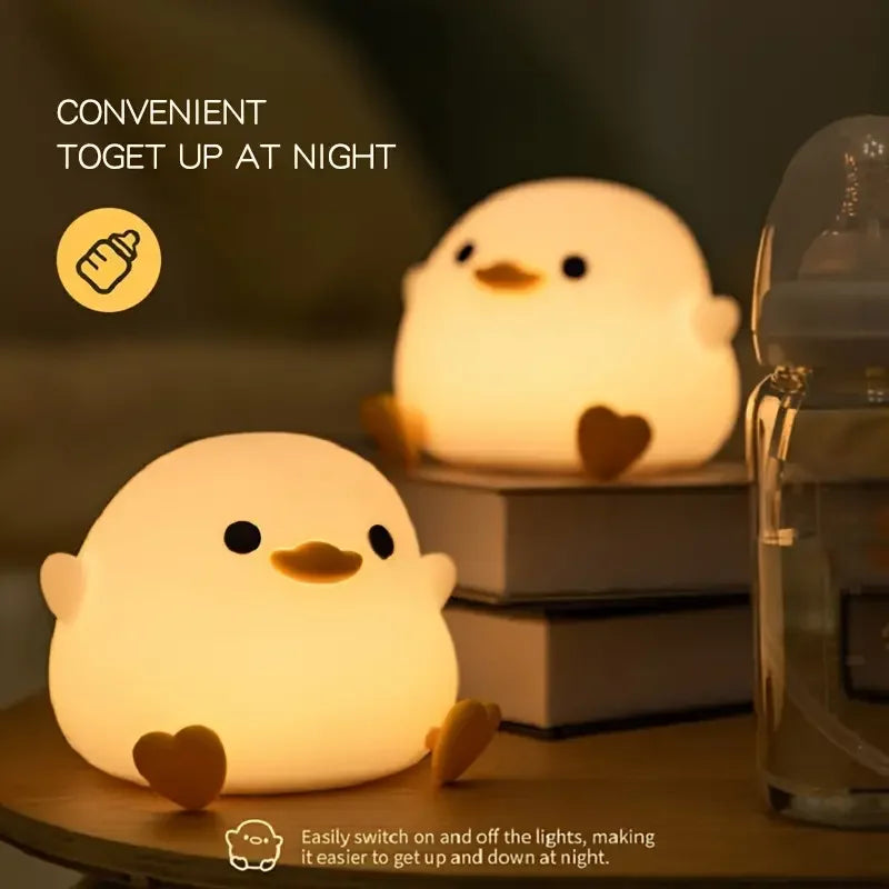 Soft Squishy Duck LED Night Lamp β USB Rechargeable & Gift-Ready