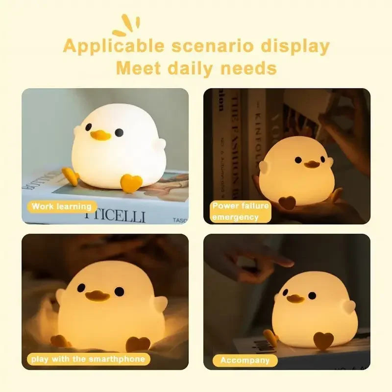 Soft Squishy Duck LED Night Lamp β USB Rechargeable & Gift-Ready