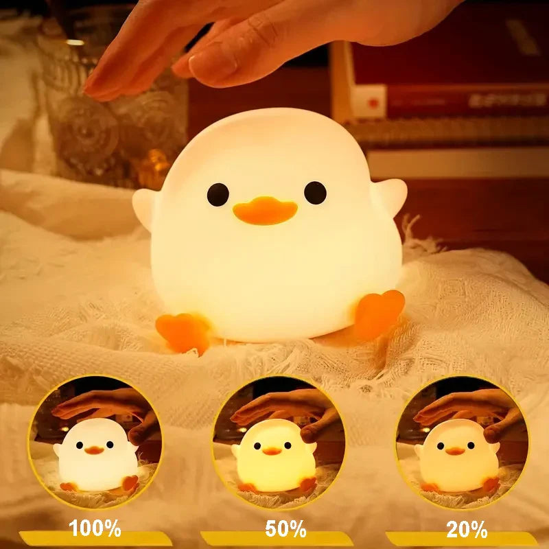 Soft Squishy Duck LED Night Lamp β USB Rechargeable & Gift-Ready