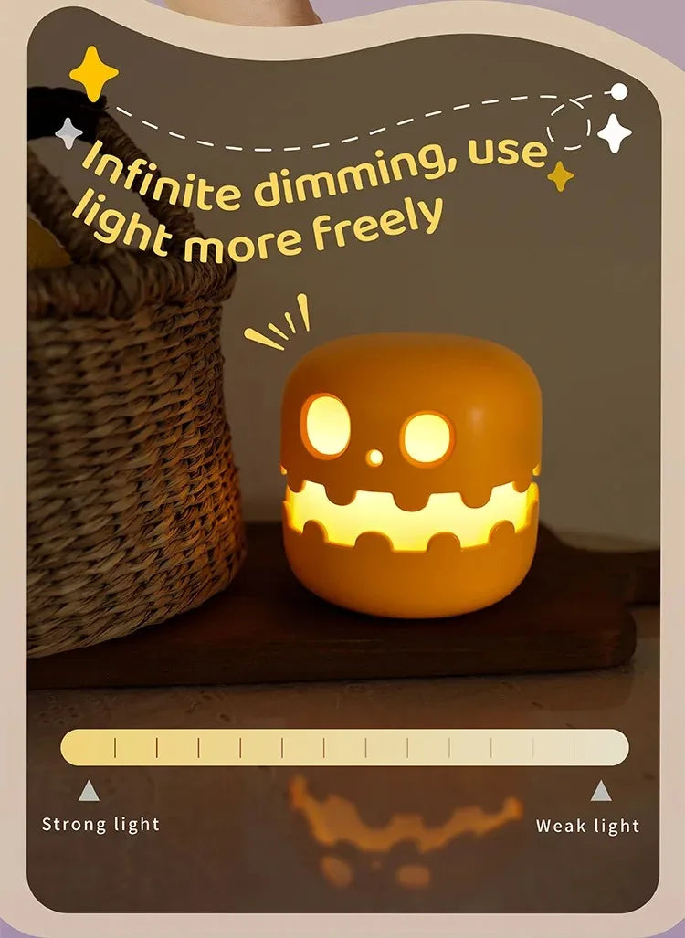 Pumpkin LED Night Light β Timed Brightness Adjustable Desktop Lamp π