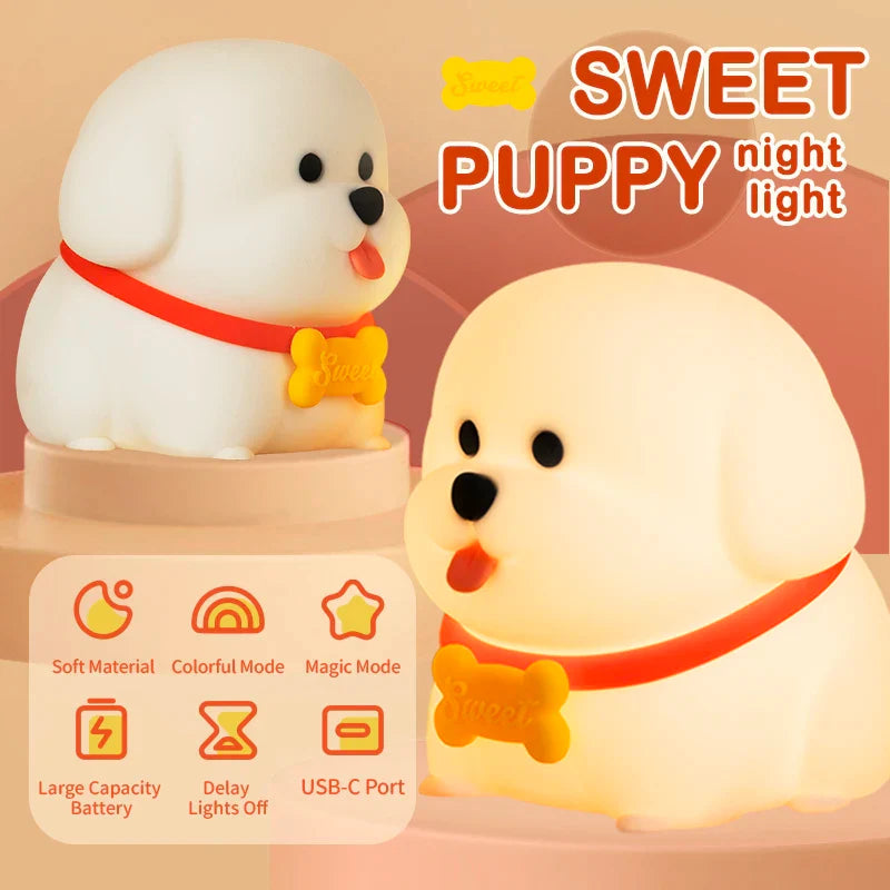 Dog LED Night Light β Soft Silicone Multi-Color USB Lamp πΆ