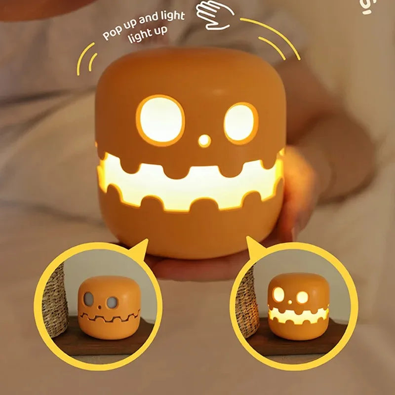 Pumpkin LED Night Light β Timed Brightness Adjustable Desktop Lamp π