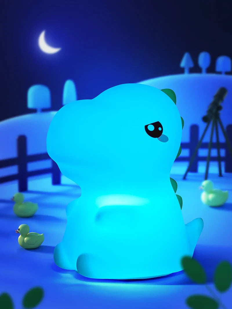 Dinosaur LED Night Light β Touch Sensor Color-Changing Silicone Lamp π¦