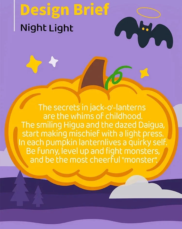 Pumpkin LED Night Light β Timed Brightness Adjustable Desktop Lamp π