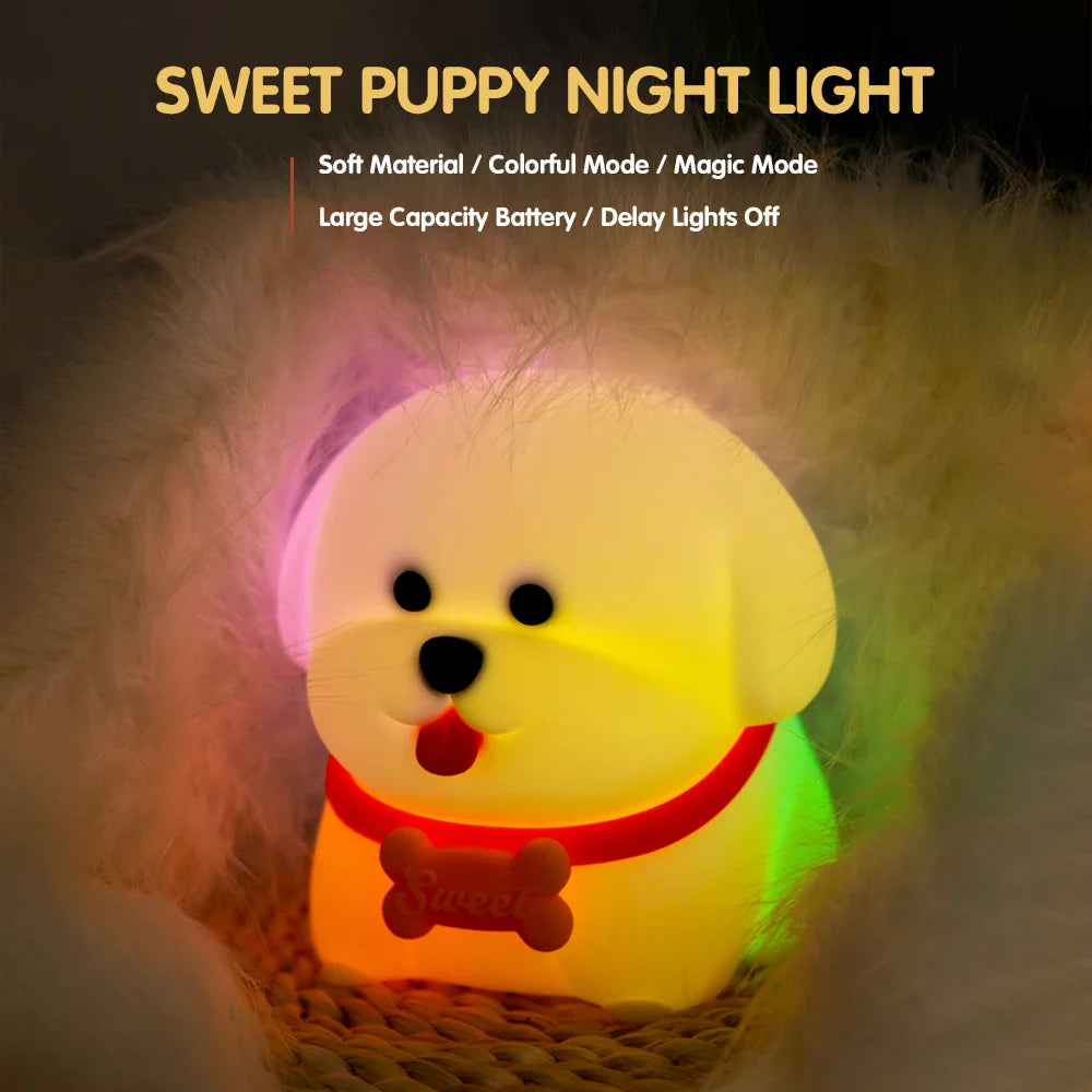 Dog LED Night Light β Soft Silicone Multi-Color USB Lamp πΆ