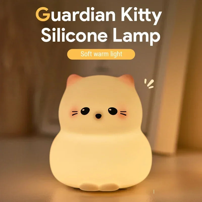 Cat LED Night Light β Soft Silicone Pat Lamp for Kids π±