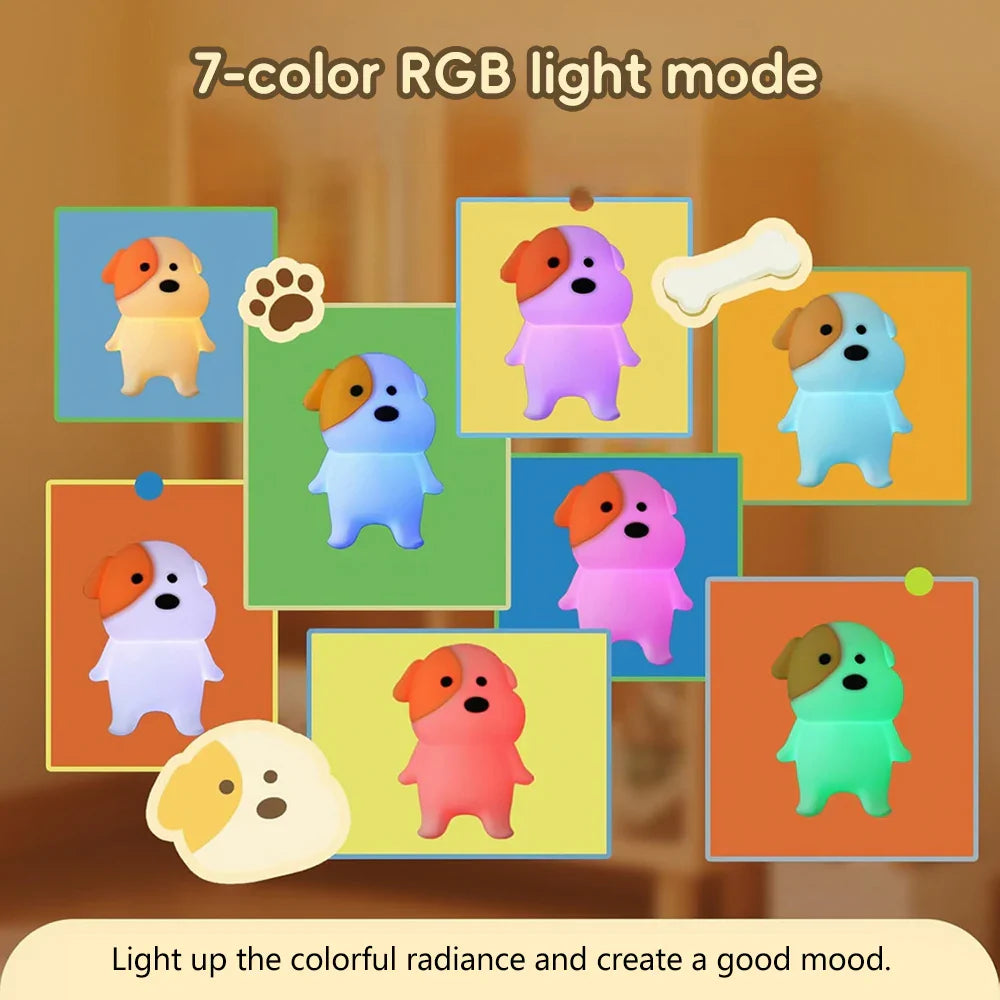 Dog LED Night Light β Rechargeable Squishy Silicone Lamp for Kids πΆ
