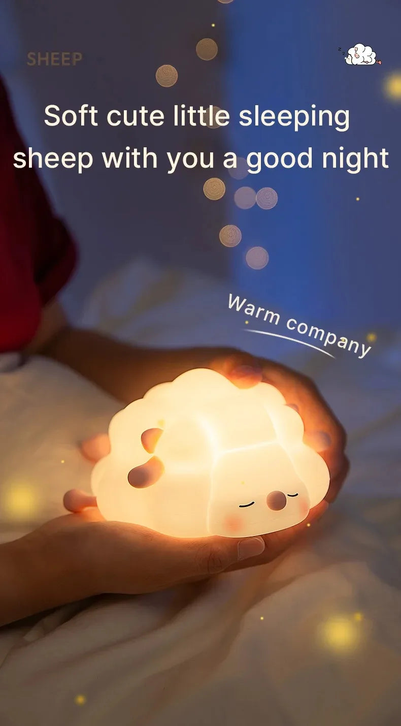 Sheep LED Night Light β USB Silicone Lamp with Phone Holder π