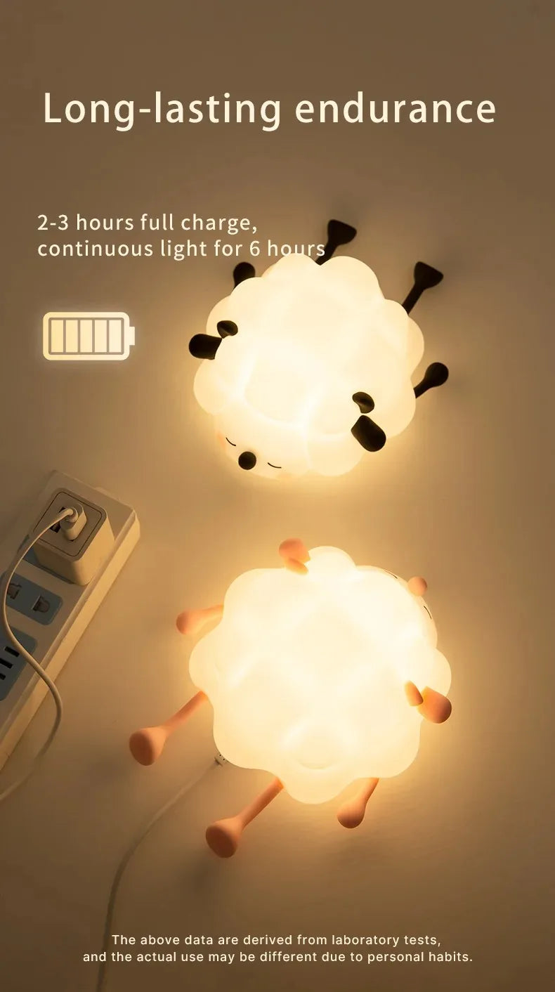 Sheep LED Night Light β USB Silicone Lamp with Phone Holder π