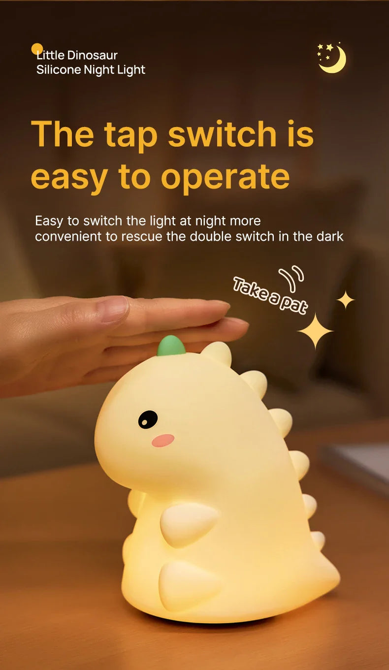 Dinosaur LED Night Light β Dimmable Silicone Lamp for Kids π¦