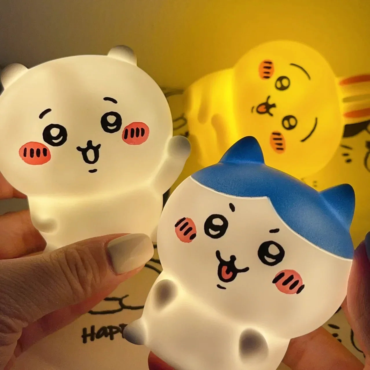 Chikawa Kawaii Hachiware Usagi Night Light β Cartoon Vinyl LED Lamp π°