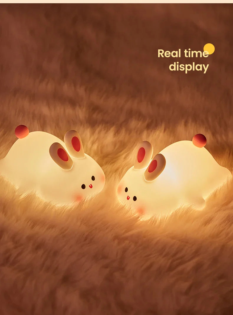 Soft Silicone Rabbit Night Lamp β Cute Cartoon Touch Light for Kids & Nursery Gift