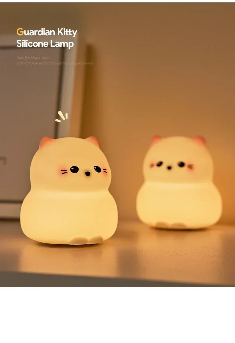 Cat LED Night Light β Soft Silicone Pat Lamp for Kids π±
