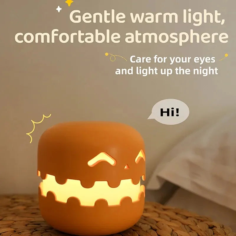 Pumpkin LED Night Light β Timed Brightness Adjustable Desktop Lamp π