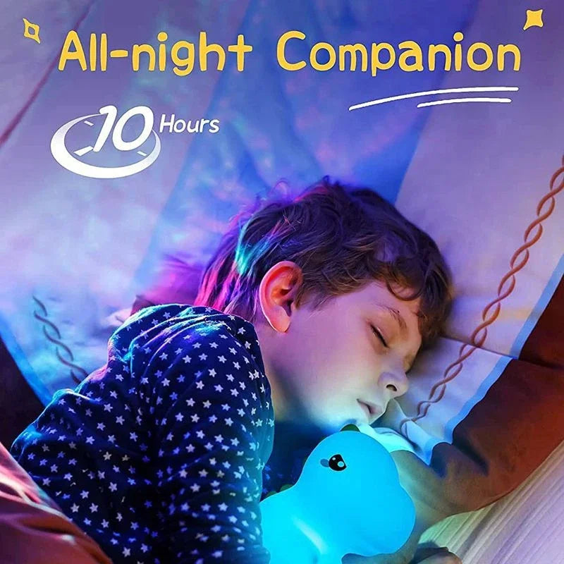 Dinosaur LED Night Light β Touch Sensor Color-Changing Silicone Lamp π¦