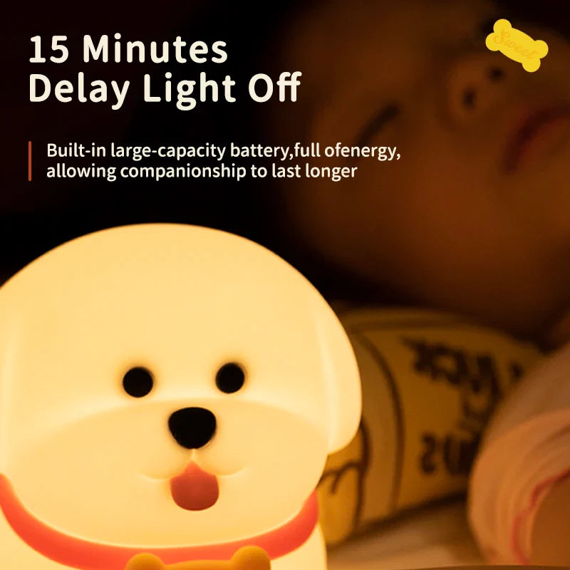 Dog LED Night Light β Soft Silicone Multi-Color USB Lamp πΆ