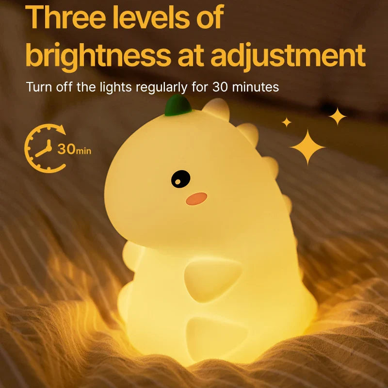 Dinosaur LED Night Light β Dimmable Silicone Lamp for Kids π¦