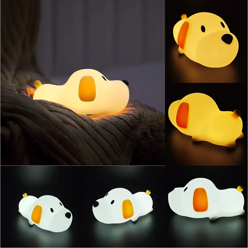 Dog LED Night Light β Silicone 2-Color Dimmable USB Lamp πΆ