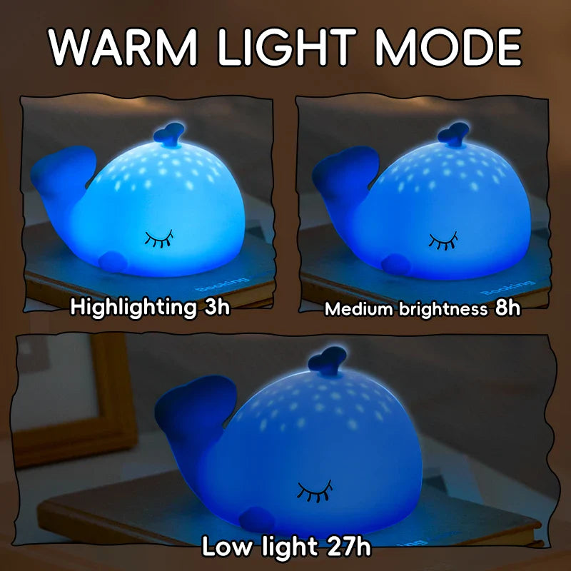 Starry Whale LED Night Light β Soft Glow USB Touch Lamp π