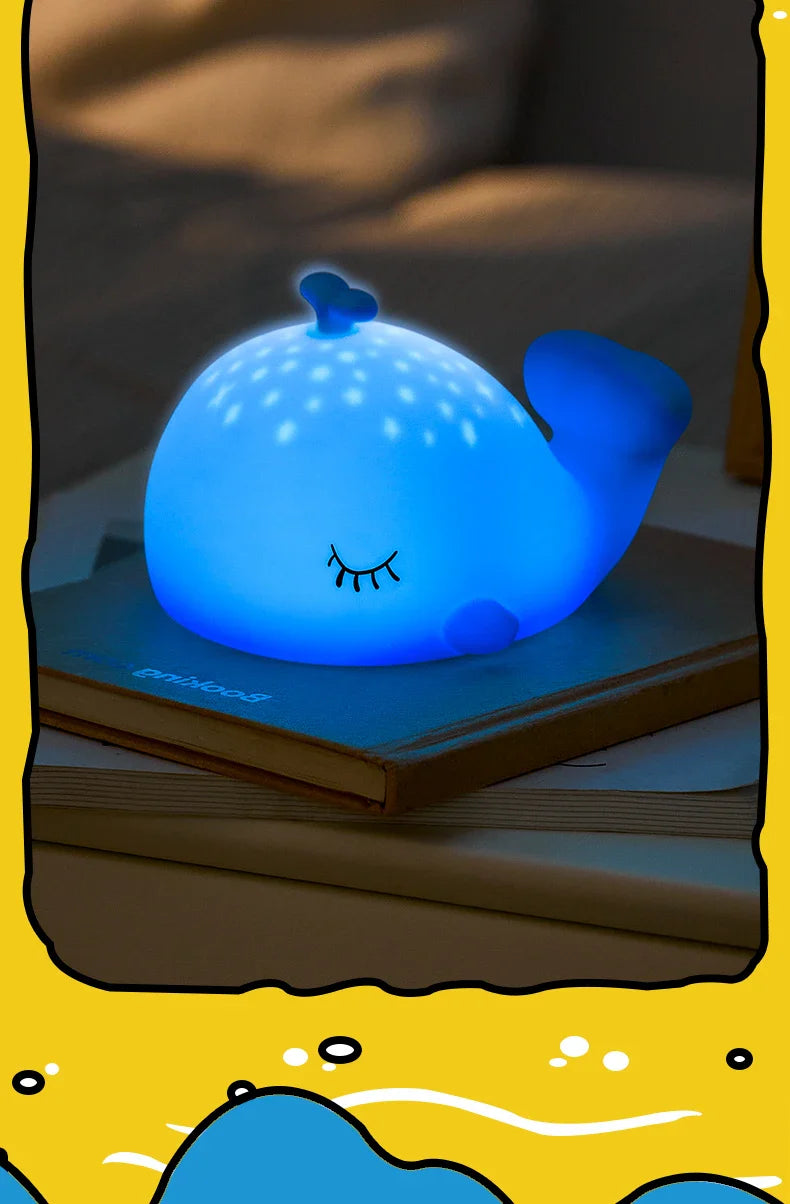 Starry Whale LED Night Light β Soft Glow USB Touch Lamp π