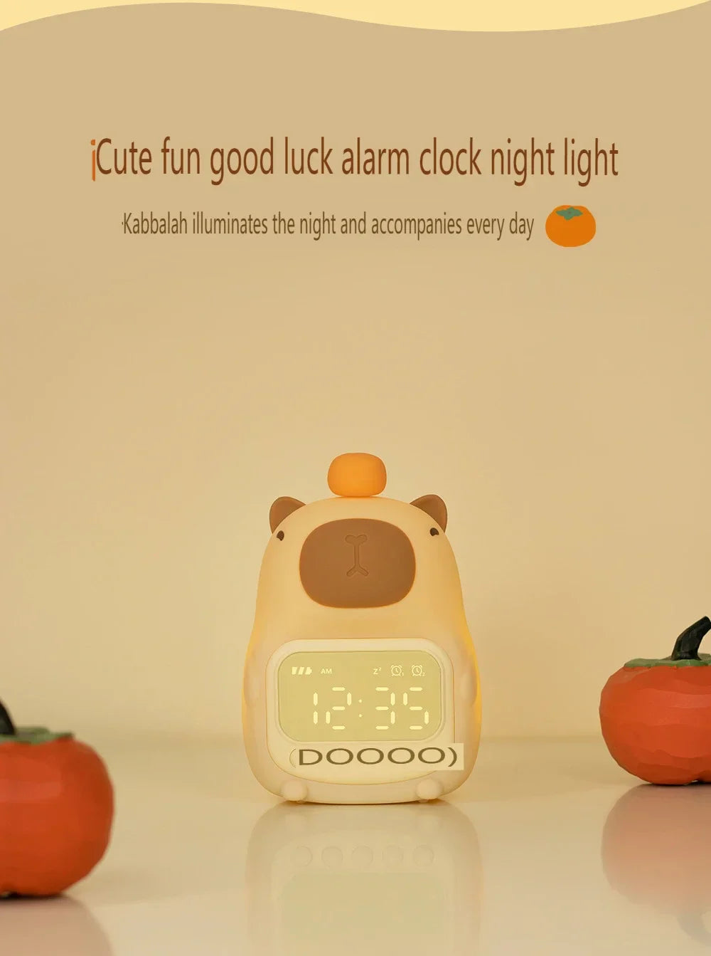 Capybara LED Night Light & Alarm Clock β Silicone USB Rechargeable Lamp