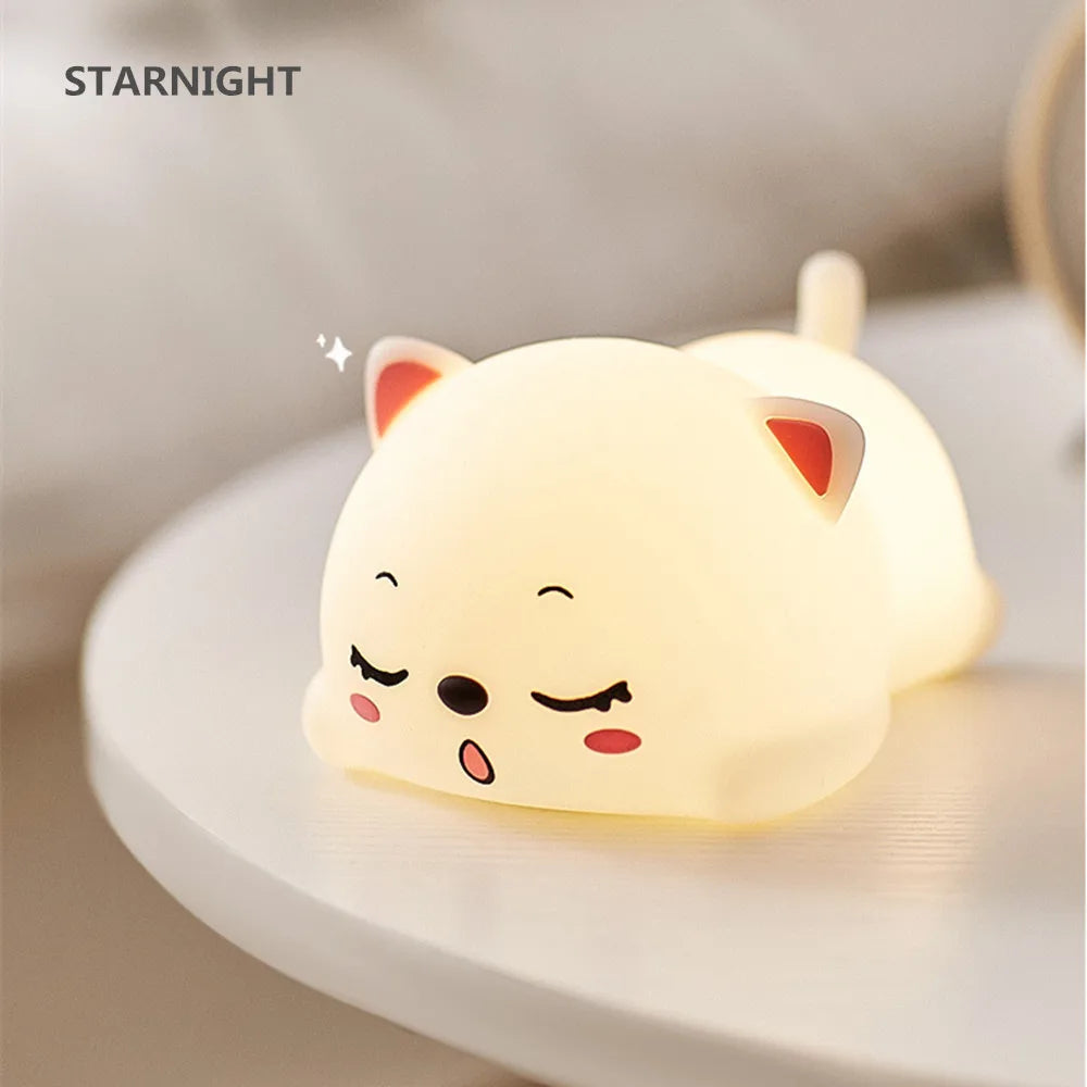 Cat LED Night Light β Touch & Remote Silicone USB Lamp π±