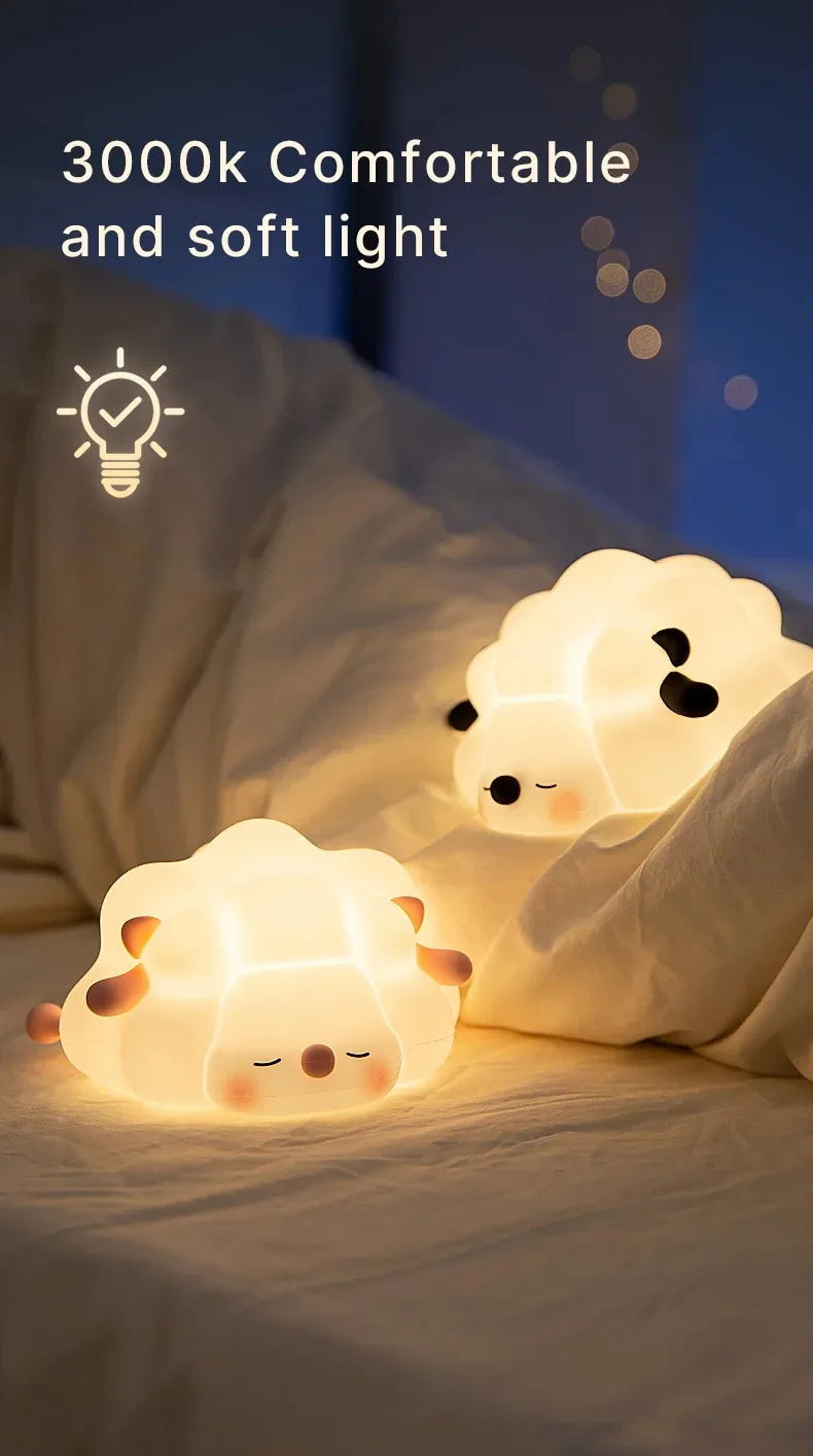 Sheep LED Night Light β USB Silicone Lamp with Phone Holder π