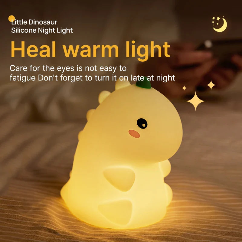 Dinosaur LED Night Light β Dimmable Silicone Lamp for Kids π¦
