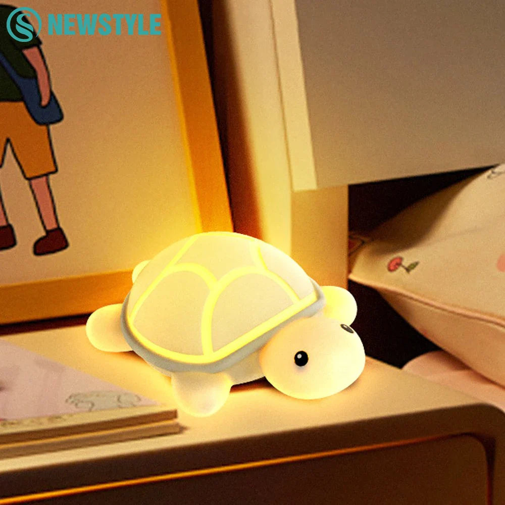 Turtle LED Night Light β Colorful Silicone Lamp for Kidsβ Rooms π’