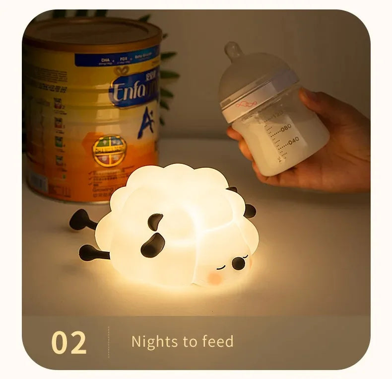 Sheep LED Night Light β USB Silicone Lamp with Phone Holder π