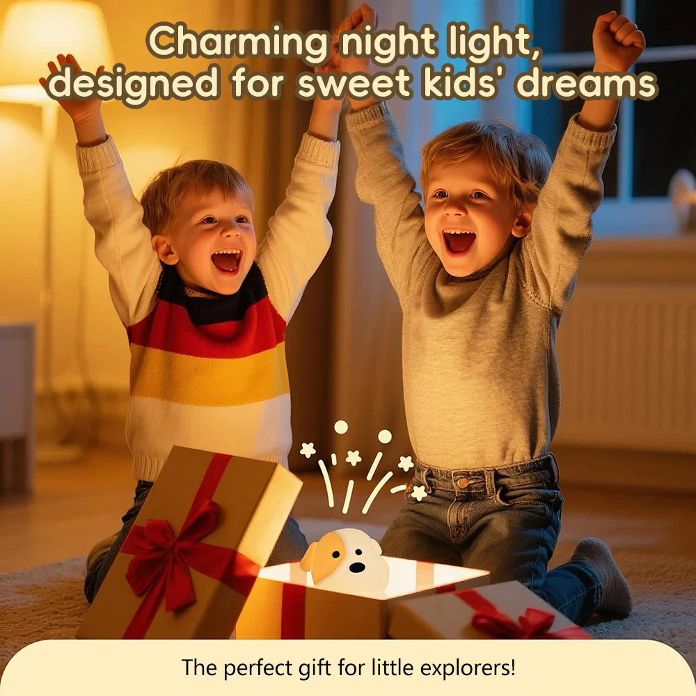 Dog LED Night Light β Rechargeable Squishy Silicone Lamp for Kids πΆ