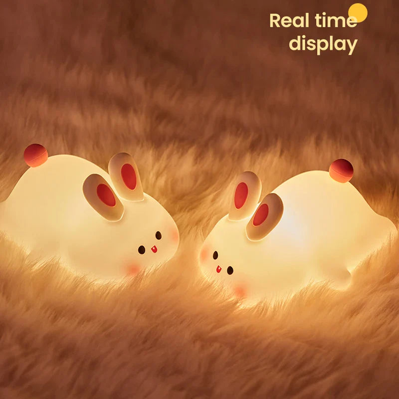 Soft Silicone Rabbit Night Lamp β Cute Cartoon Touch Light for Kids & Nursery Gift