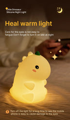 Dinosaur LED Night Light – Dimmable Silicone Lamp for Kids 🦖