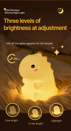 Dinosaur LED Night Light – Dimmable Silicone Lamp for Kids 🦖