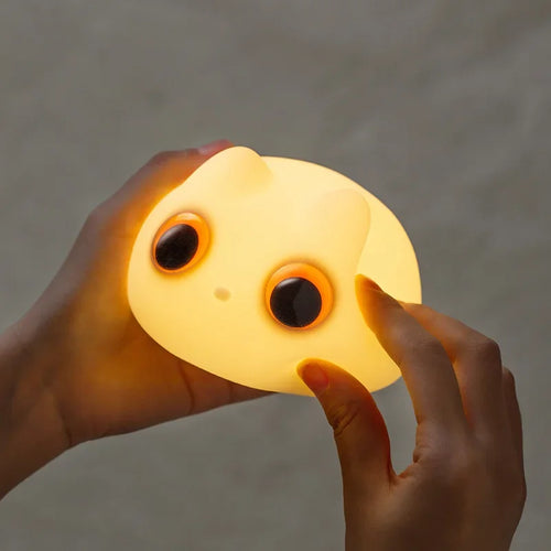 3D Cat LED Night Light – Anime Silicone Touch Lamp USB Rechargeable 🐾