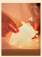 Soft Silicone Rabbit Night Lamp – Cute Cartoon Touch Light for Kids & Nursery Gift