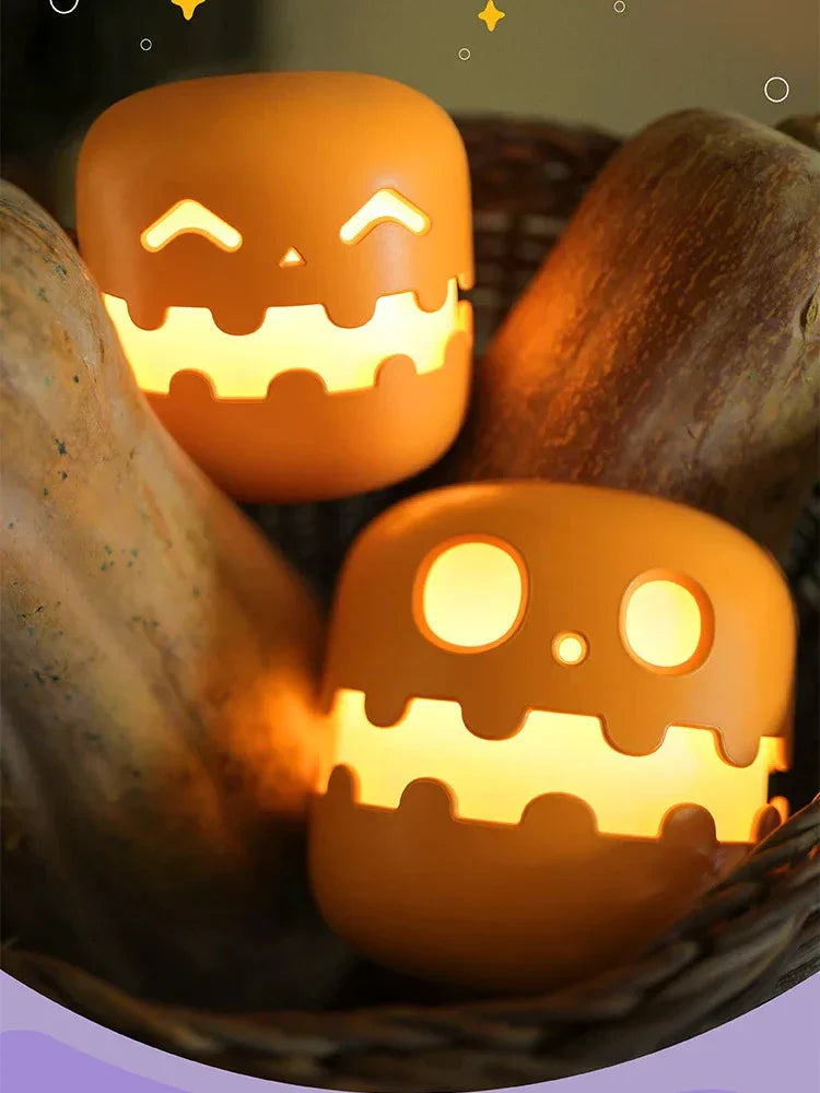 Pumpkin LED Night Light โ Timed Brightness Adjustable Desktop Lamp ๐