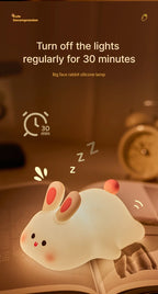 Soft Silicone Rabbit Night Lamp – Cute Cartoon Touch Light for Kids & Nursery Gift